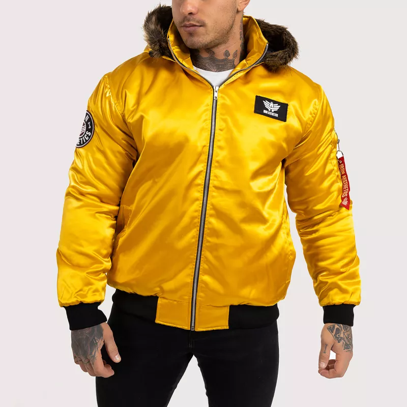Jachetă pentru bărbaţi cu blană Iron Aesthetics, galbenă-1