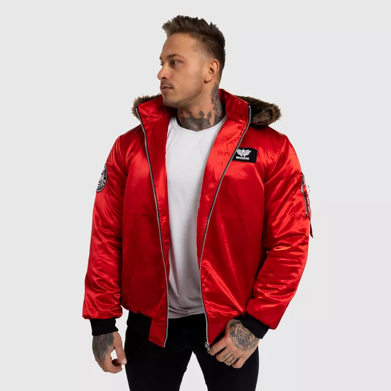 Jachetă pentru bărbaţi cu blană Iron Aesthetics, roșie-2