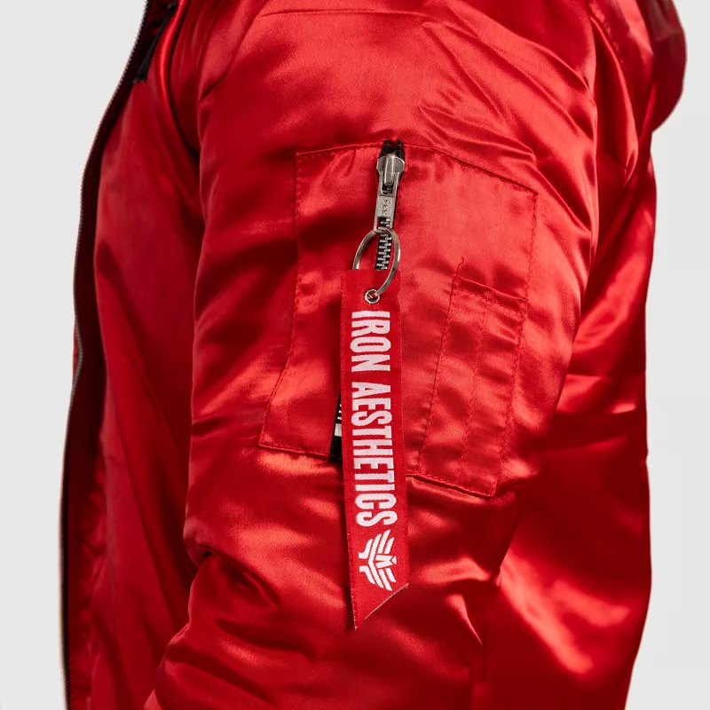 Jachetă pentru bărbaţi cu blană Iron Aesthetics, roșie-6