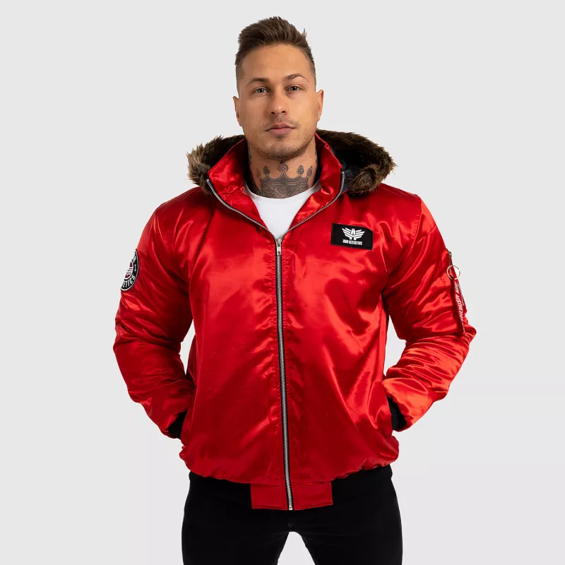 Jachetă pentru bărbaţi cu blană Iron Aesthetics, roșie-10