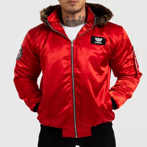 Jachetă pentru bărbaţi cu blană Iron Aesthetics, roșie