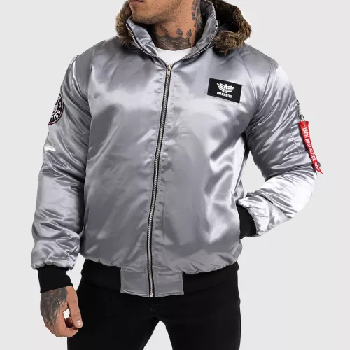 Jachetă pentru bărbaţi cu blană Iron Aesthetics, gri