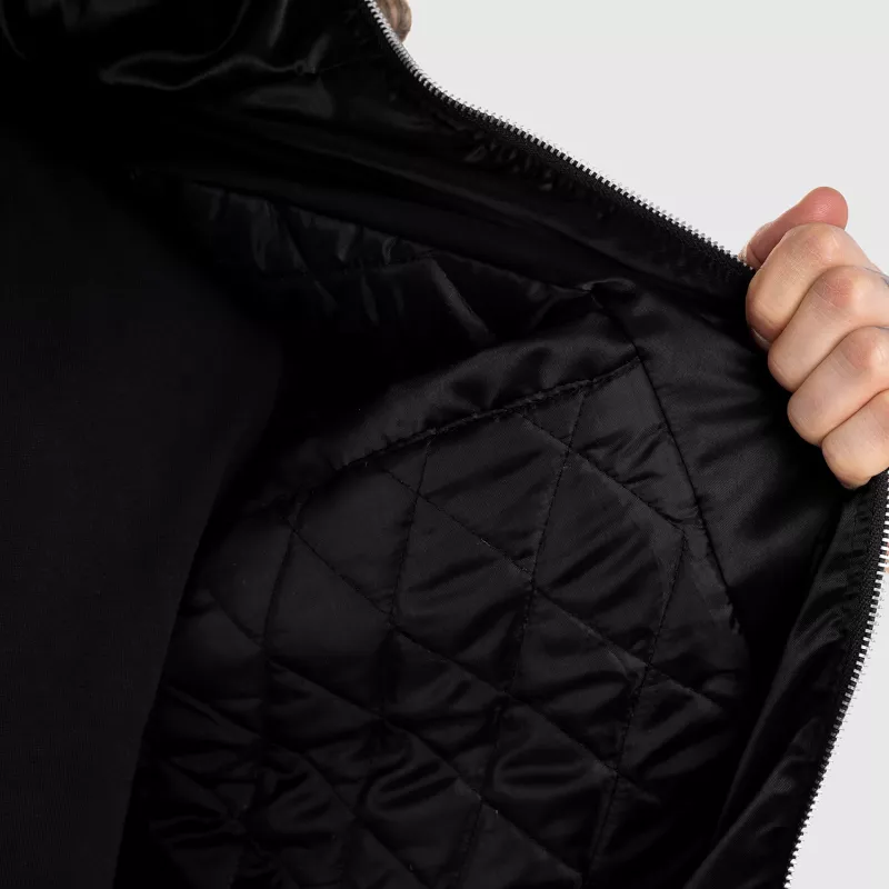 Jachetă pentru bărbaţi cu blană Iron Aesthetics, neagră-9