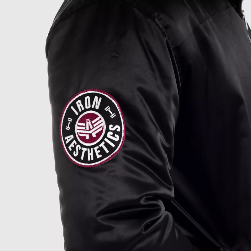 Jachetă pentru bărbaţi cu blană Iron Aesthetics, neagră-11