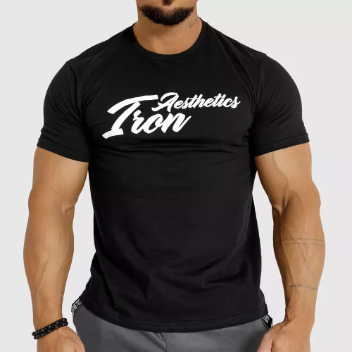 Tricou fitness pentru bărbați Iron Aesthetics Puff, negru