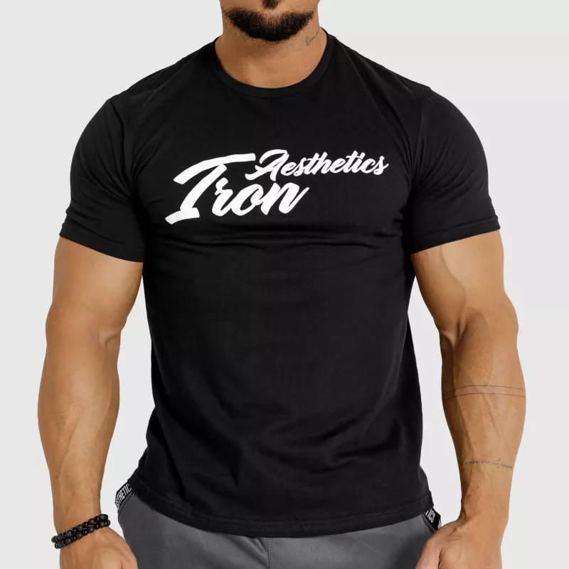 Tricou fitness pentru bărbați Iron Aesthetics Puff, negru-1