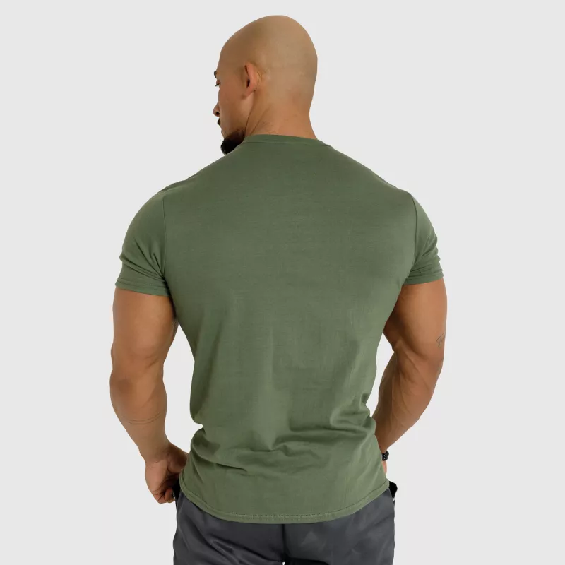 Tricou fitness pentru bărbați Iron Aesthetics Puff, verde armată-7
