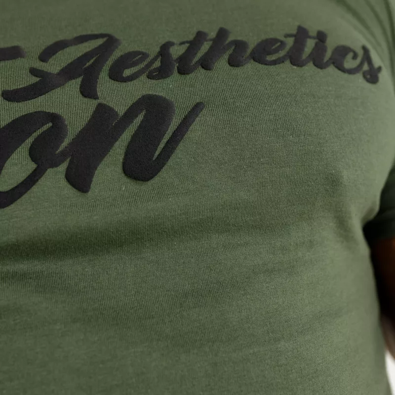 Tricou fitness pentru bărbați Iron Aesthetics Puff, verde armată-5