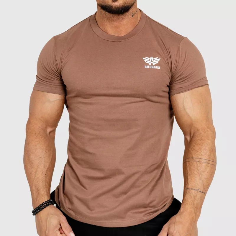 Tricou fitness pentru bărbați Iron Aesthetics Resist, maro-1