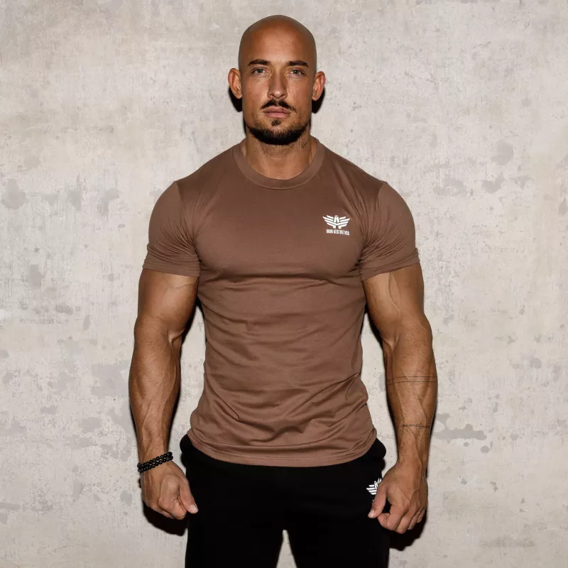 Tricou fitness pentru bărbați Iron Aesthetics Resist, maro-5