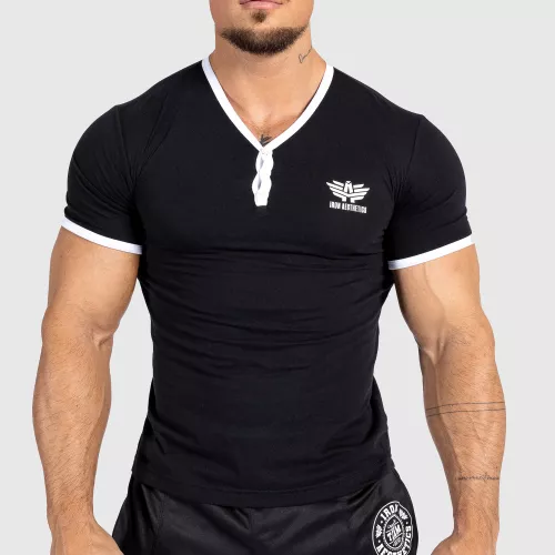 Tricou pentru bărbați Iron Aesthetics Y-neck, negru