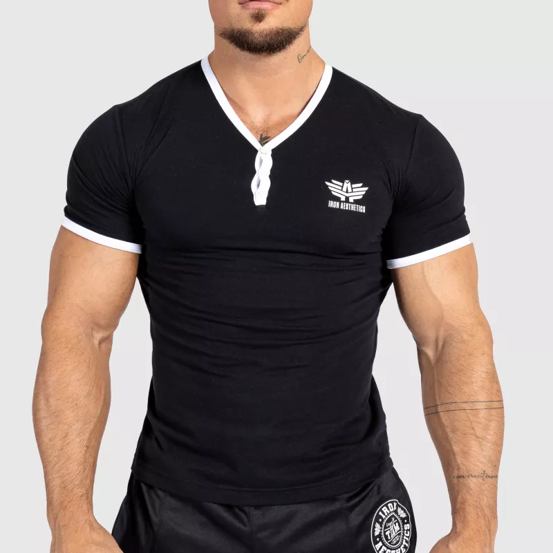 Tricou pentru bărbați Iron Aesthetics Y-neck, negru-1