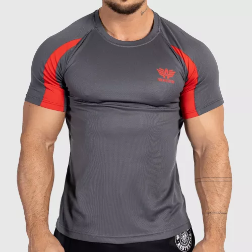 Tricou sport pentru bărbați Iron Aesthetics Contrast, charcoal/red