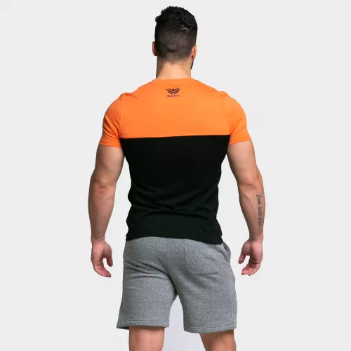 Tricou sport pentru bărbați Iron Aesthetics Block, black/mango