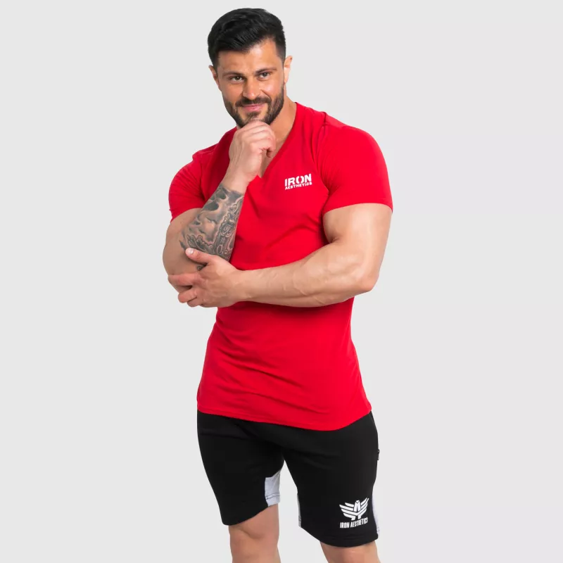 Tricou fitness pentru bărbați Iron Aesthetics Explore, roșu-2