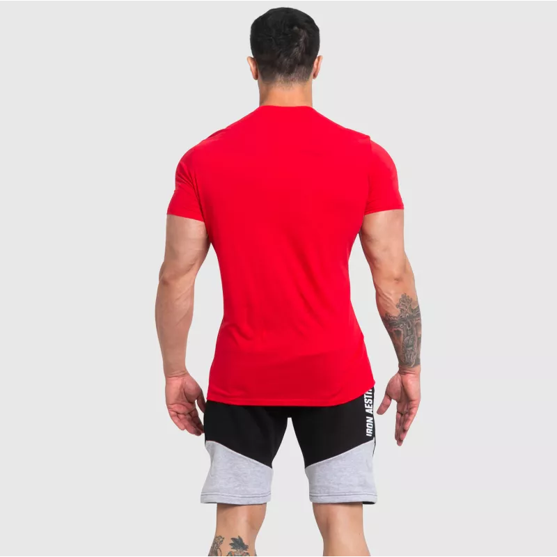 Tricou fitness pentru bărbați Iron Aesthetics Explore, roșu-5