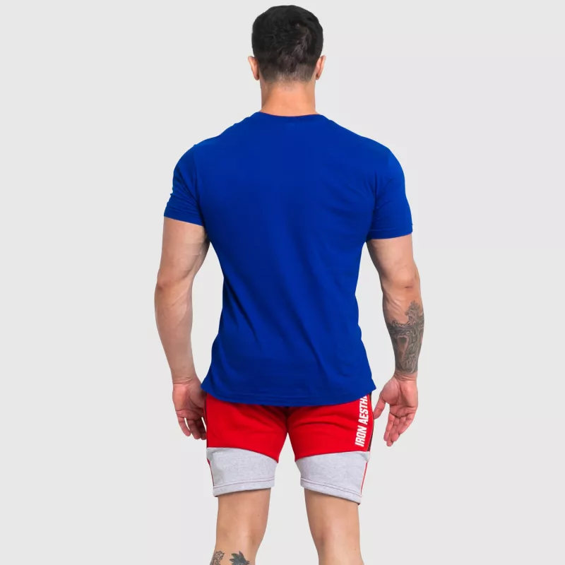 Tricou fitness pentru bărbați Iron Aesthetics Original V, albastru-7