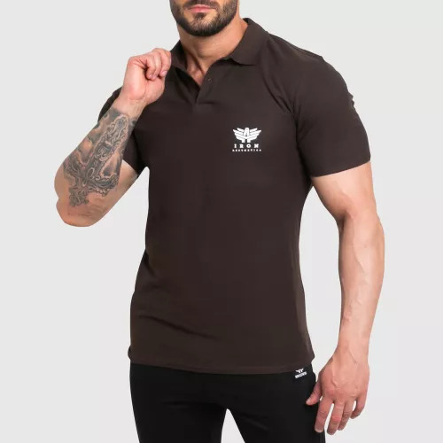 Tricou polo pentru bărbați Iron Aesthetics Style, dark chocolate