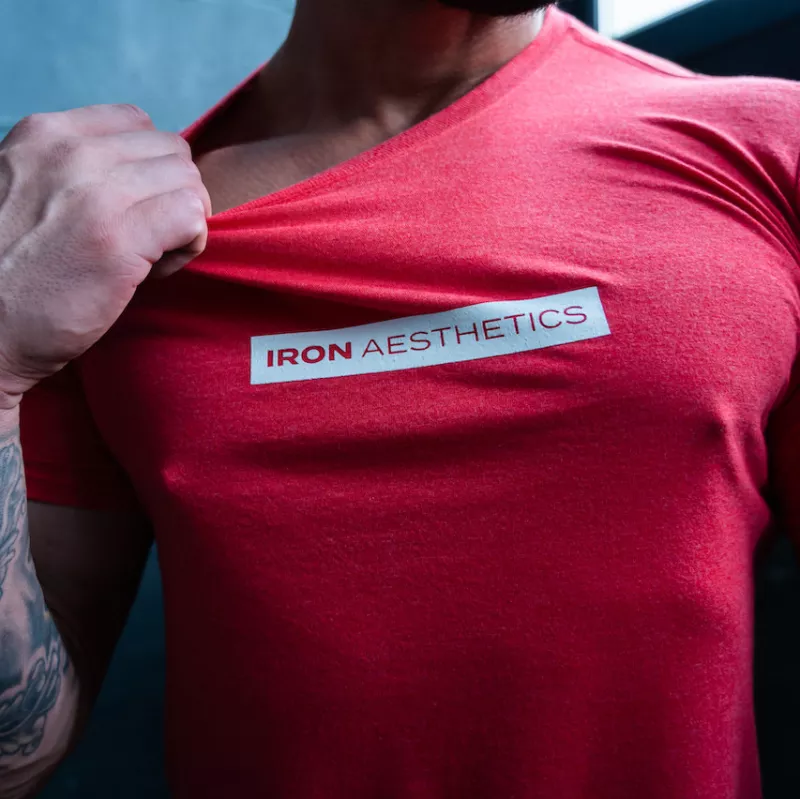 Tricou sport pentru bărbați Iron Aesthetics Vector, roșu-8
