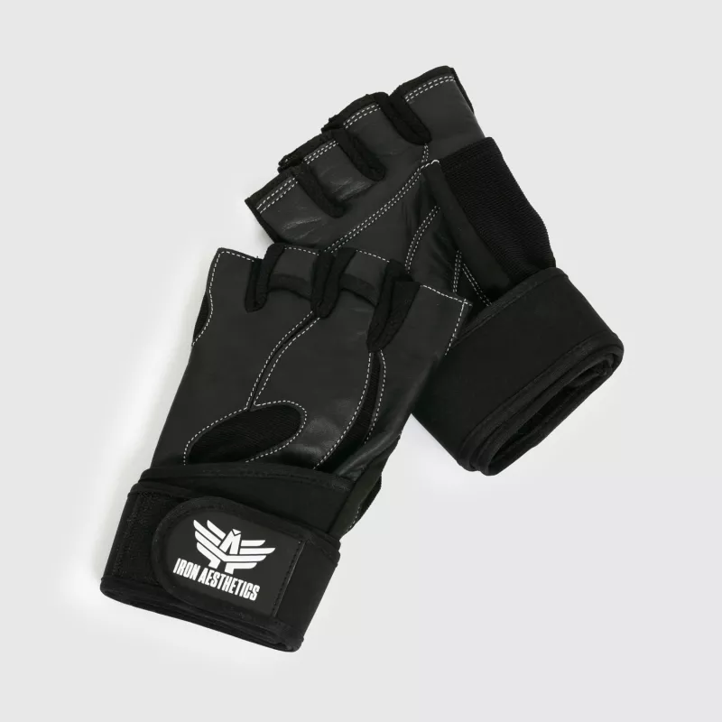 Mănuși Iron Aesthetics Leather Lift, negre-3
