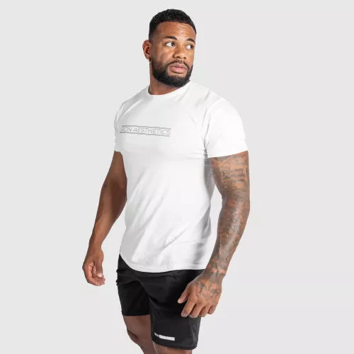 Tricou fitness pentru bărbați Iron Aesthetics Glam, alb
