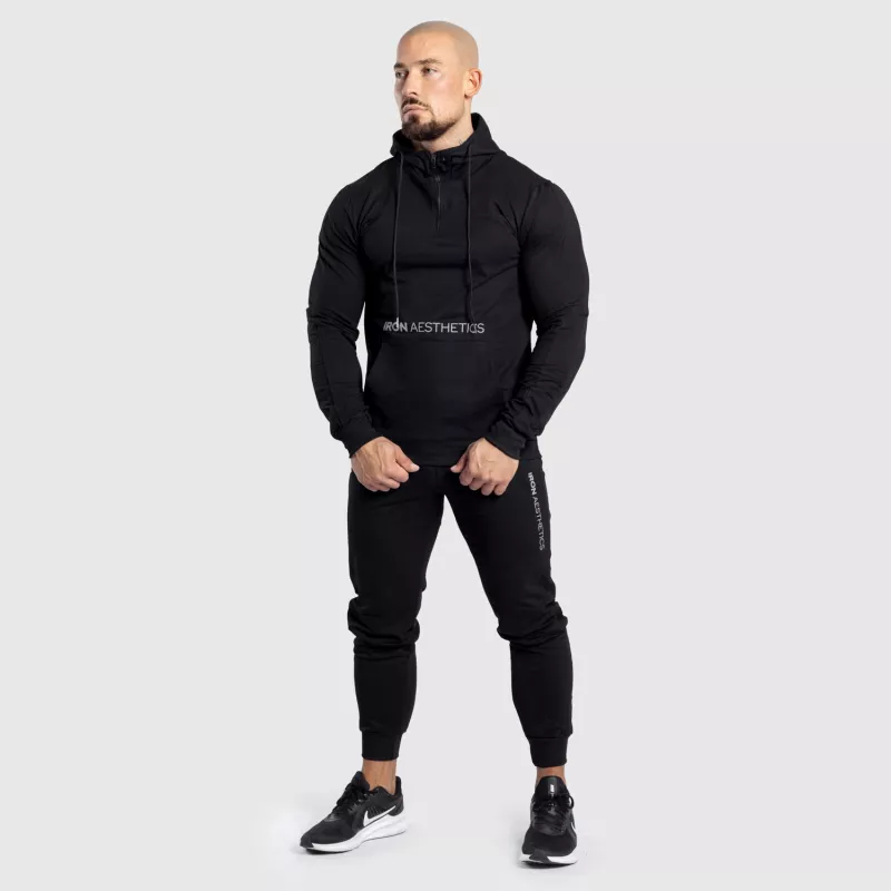 Pantaloni sport de trening bărbați Iron Aesthetics Rise, negri-8