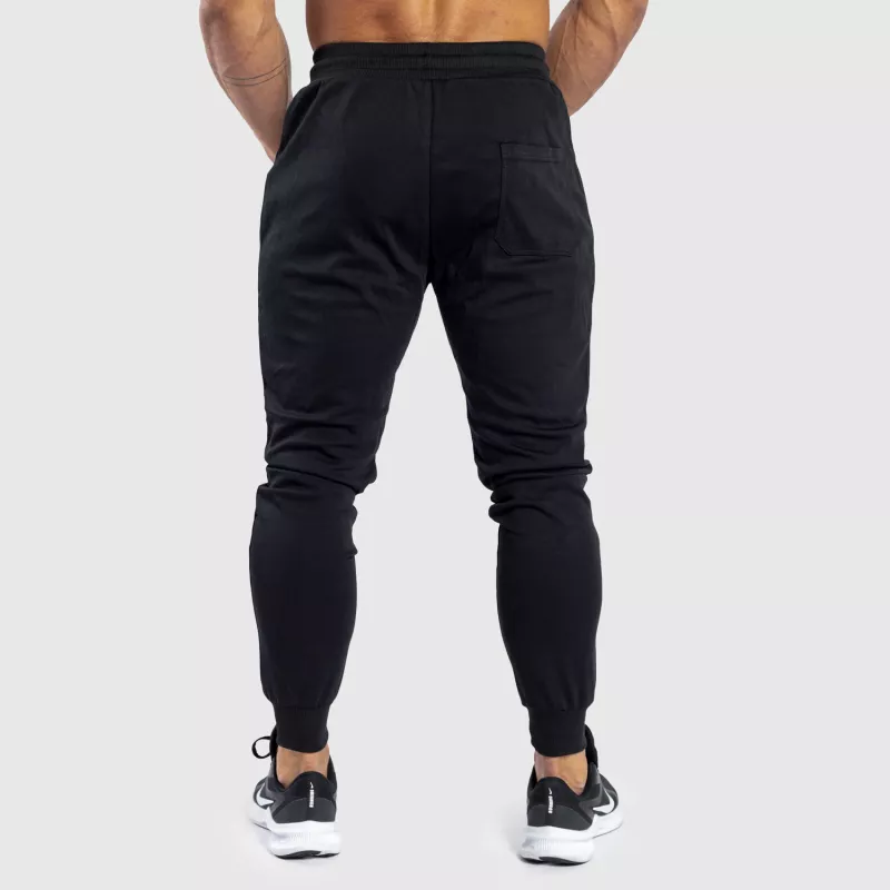 Pantaloni sport de trening bărbați Iron Aesthetics Emblem, negri-5