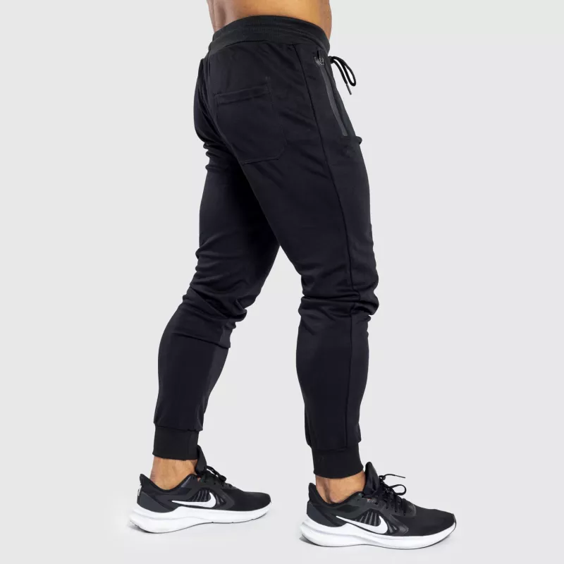 Pantaloni sport de trening bărbați Iron Aesthetics Emblem, negri-3