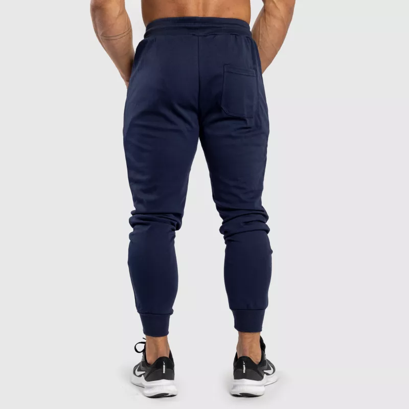 Pantaloni sport de trening bărbați Iron Aesthetics Emblem, navy-5