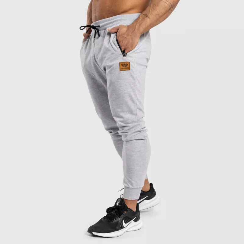 Pantaloni sport de trening bărbați Iron Aesthetics Emblem, gri-1