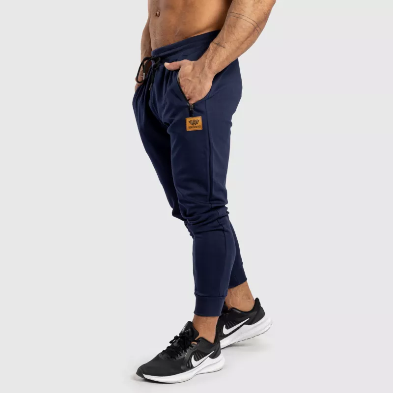 Pantaloni sport de trening bărbați Iron Aesthetics Emblem, navy-1