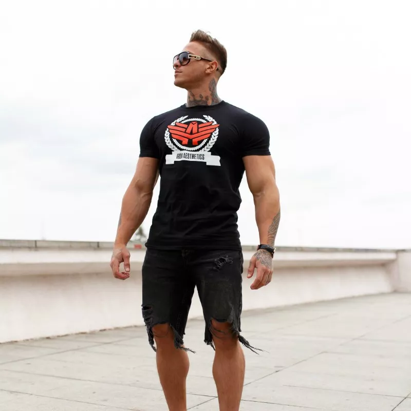 Tricou fitness pentru bărbați Iron Aesthetics Triumph, negru-4