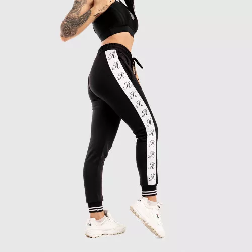 Pantaloni de trening fitness pentru damă Iron Aesthetics Striped, negri