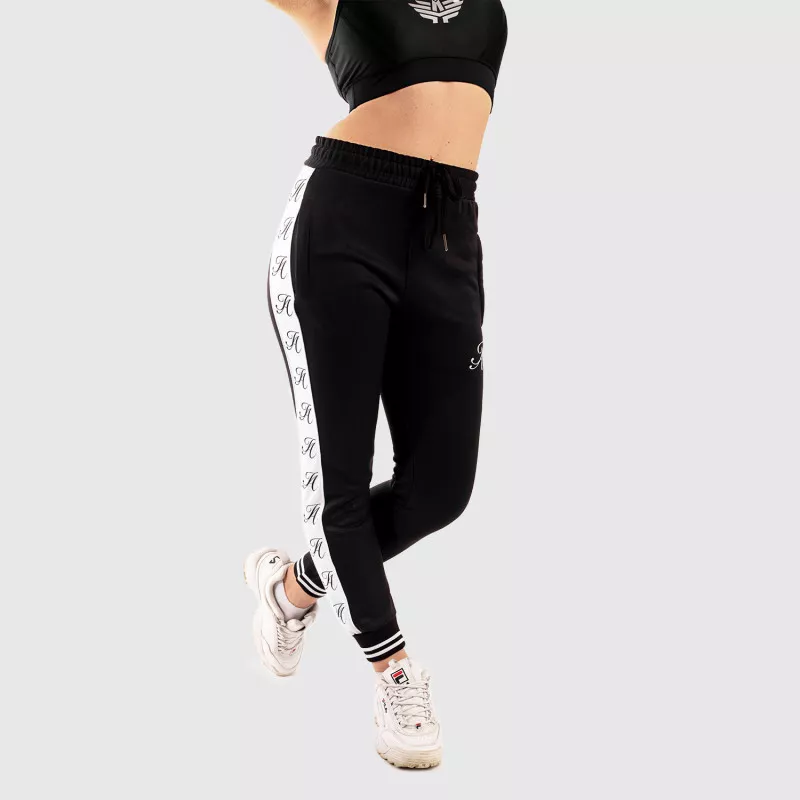 Pantaloni de trening fitness pentru damă Iron Aesthetics Striped, negri-10