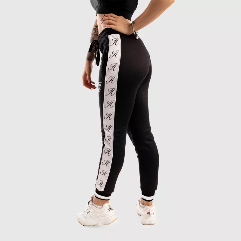 Pantaloni de trening fitness pentru damă Iron Aesthetics Striped, negri-12