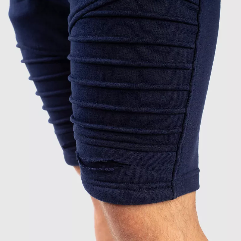 Pantaloni scurți de trening pentru bărbați Iron Aesthetics RAGGED, albaștrii-6