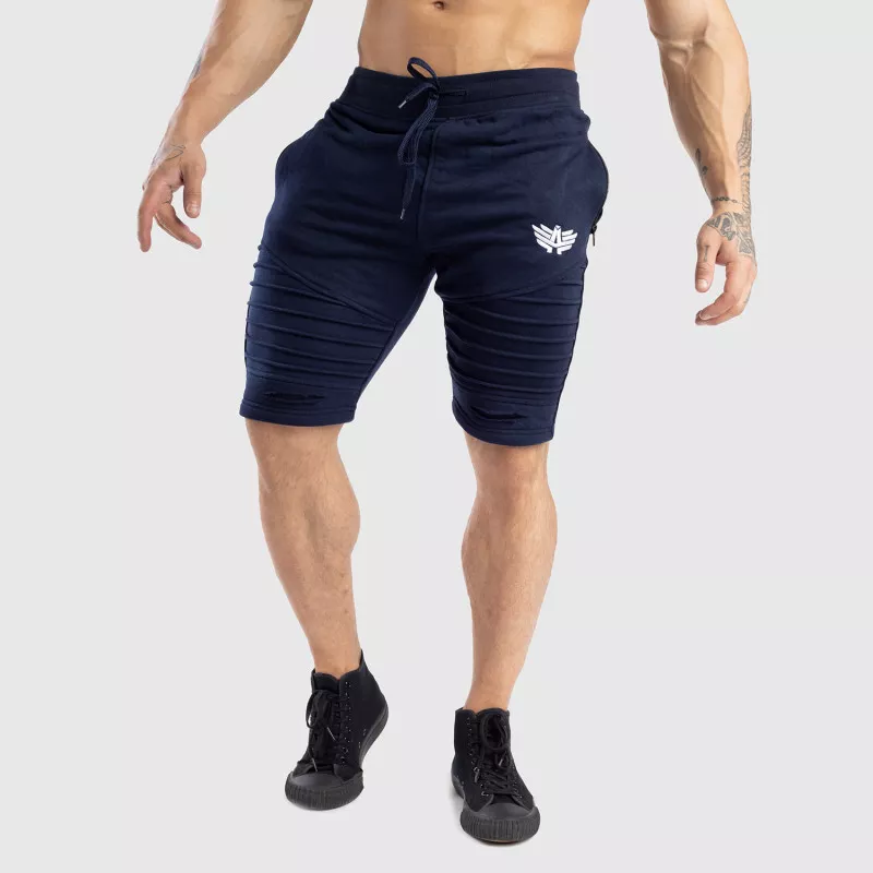 Pantaloni scurți de trening pentru bărbați Iron Aesthetics RAGGED, albaștrii-9