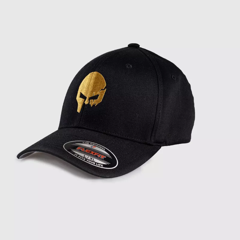 Șapcă pentru bărbați Iron Aesthetics FlexFit SKULL GOLD, neagră-2