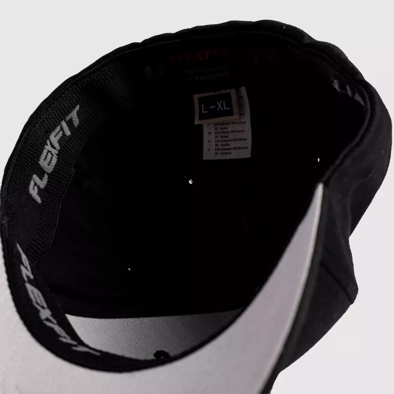 Șapcă pentru bărbați Iron Aesthetics FlexFit SKULL SILVER, neagră-5