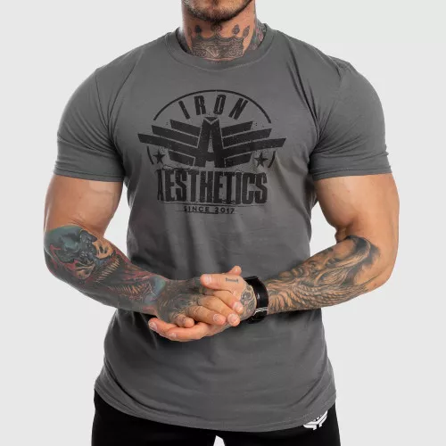 Tricou fitness pentru bărbați Iron Aesthetics Force, gri