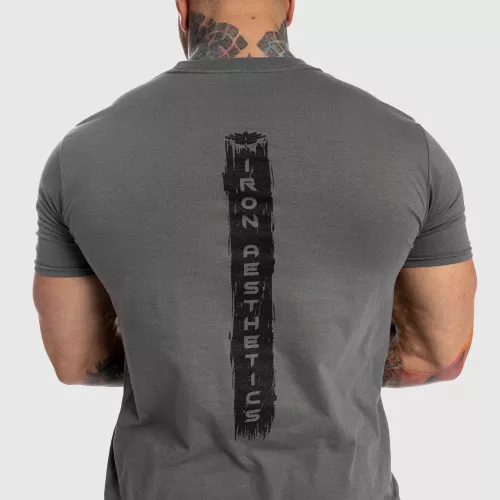 Tricou fitness pentru bărbați Iron Aesthetics Force, gri