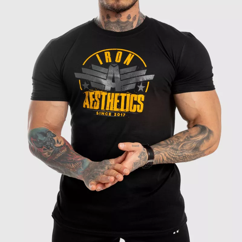 Tricou fitness pentru bărbați Iron Aesthetics Force, negru-1