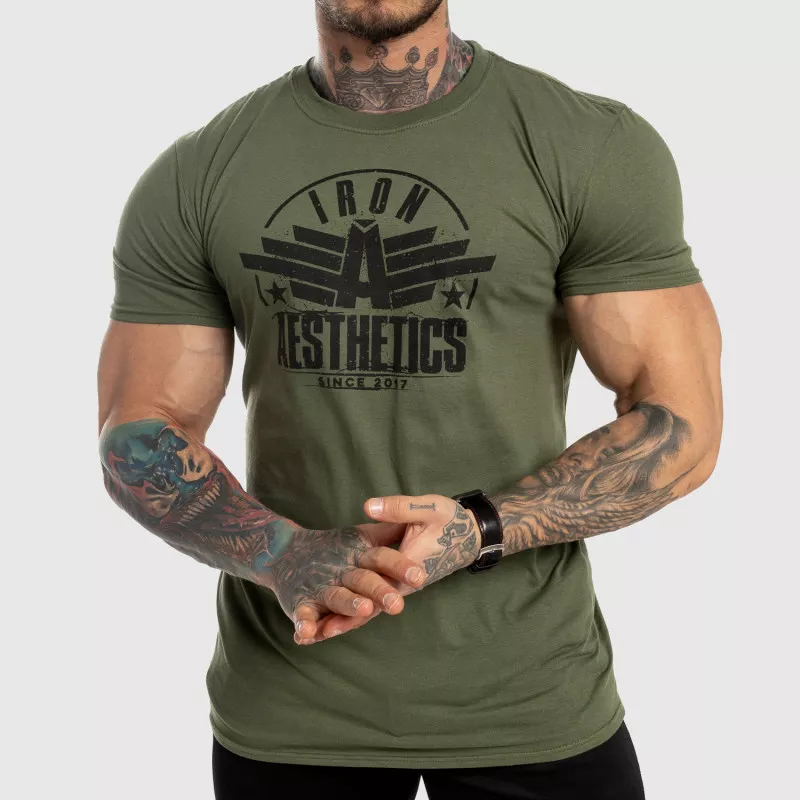 Tricou fitness pentru bărbați Iron Aesthetics Force, verde-1