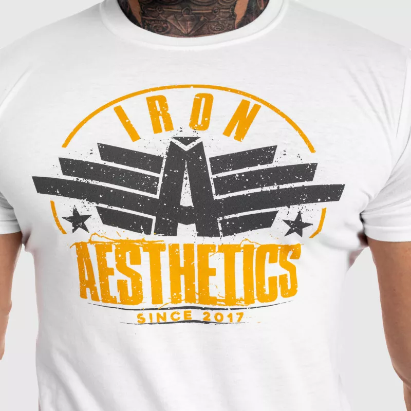 Tricou fitness pentru bărbați Iron Aesthetics Force, alb-4
