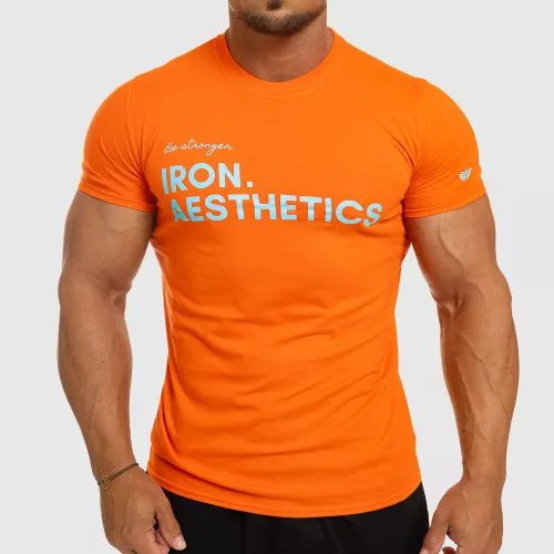 Tricou fitness pentru bărbați Iron Aesthetics Be Stronger, portocaliu
