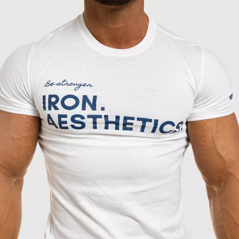 Tricou fitness pentru bărbați Iron Aesthetics Be Stronger, alb-5