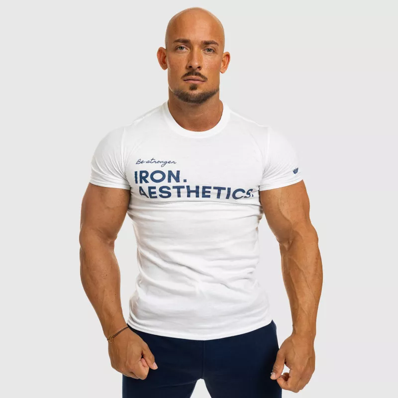 Tricou fitness pentru bărbați Iron Aesthetics Be Stronger, alb-6