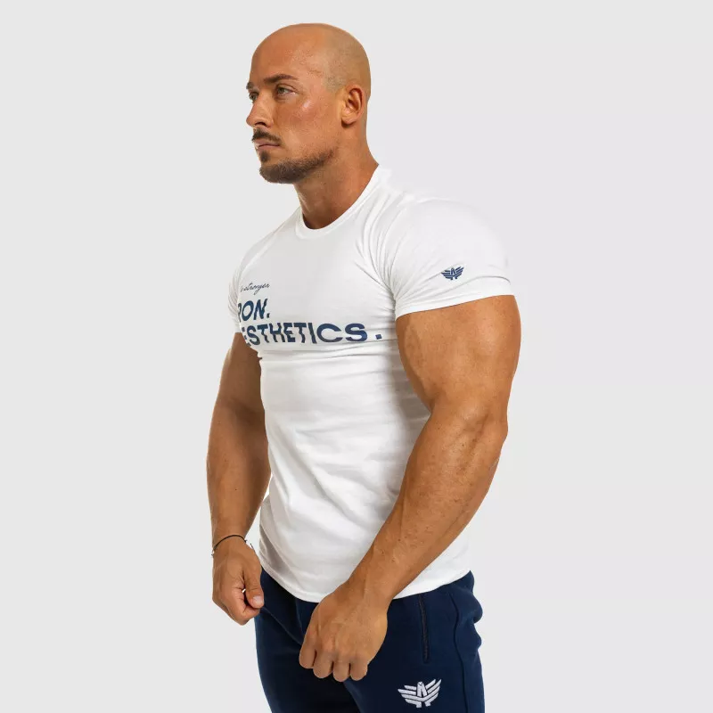 Tricou fitness pentru bărbați Iron Aesthetics Be Stronger, alb-7