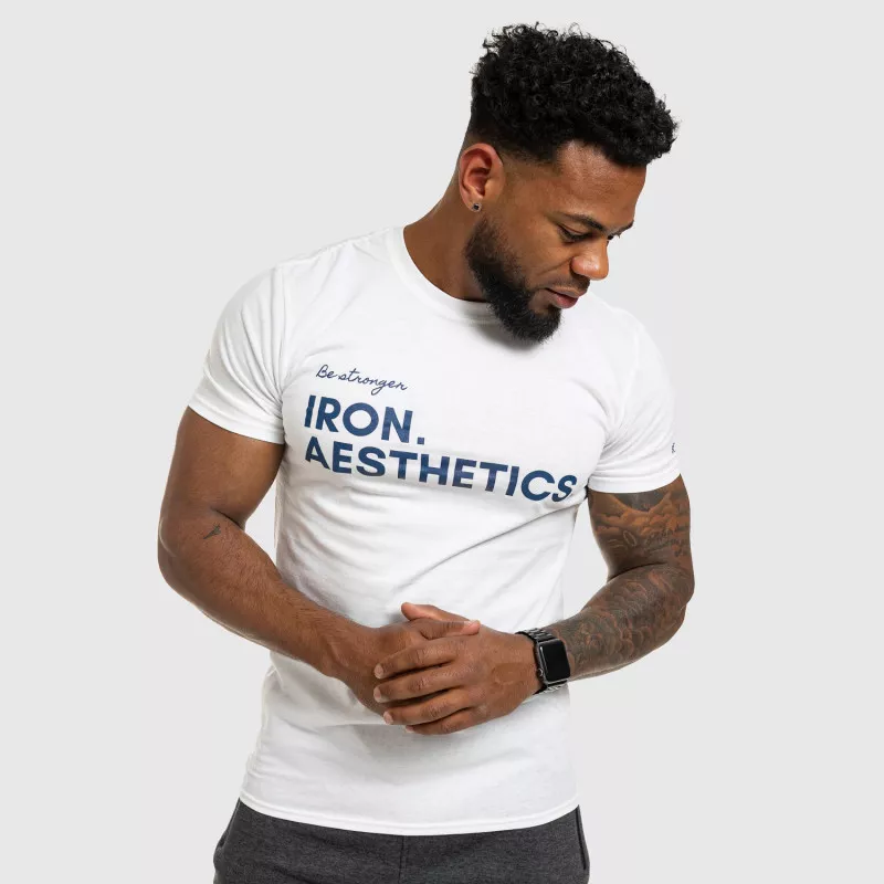 Tricou fitness pentru bărbați Iron Aesthetics Be Stronger, alb-9