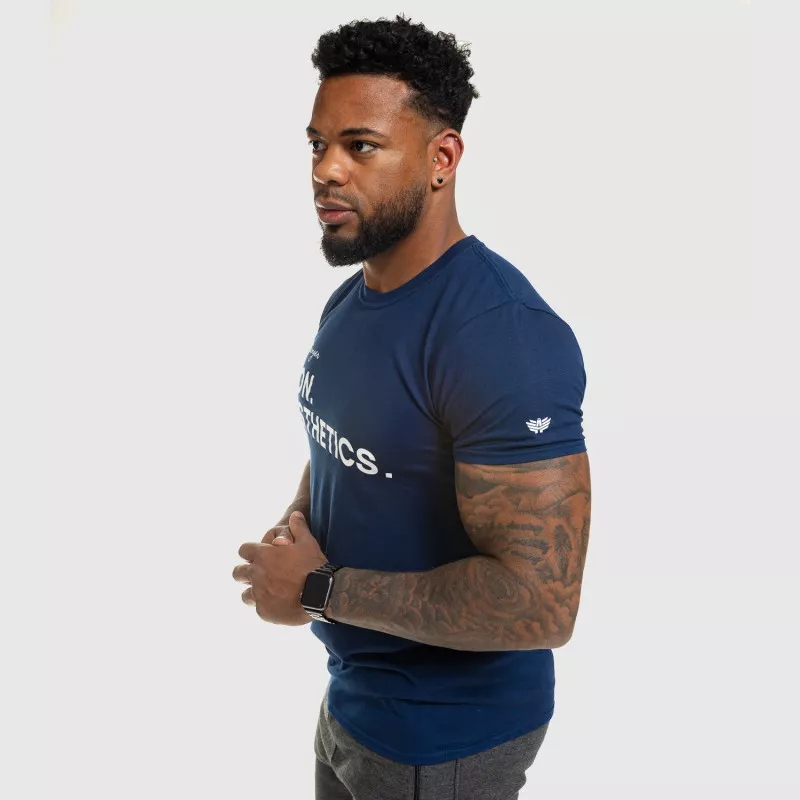 Tricou fitness pentru bărbați Iron Aesthetics Be Stronger, albastru-11